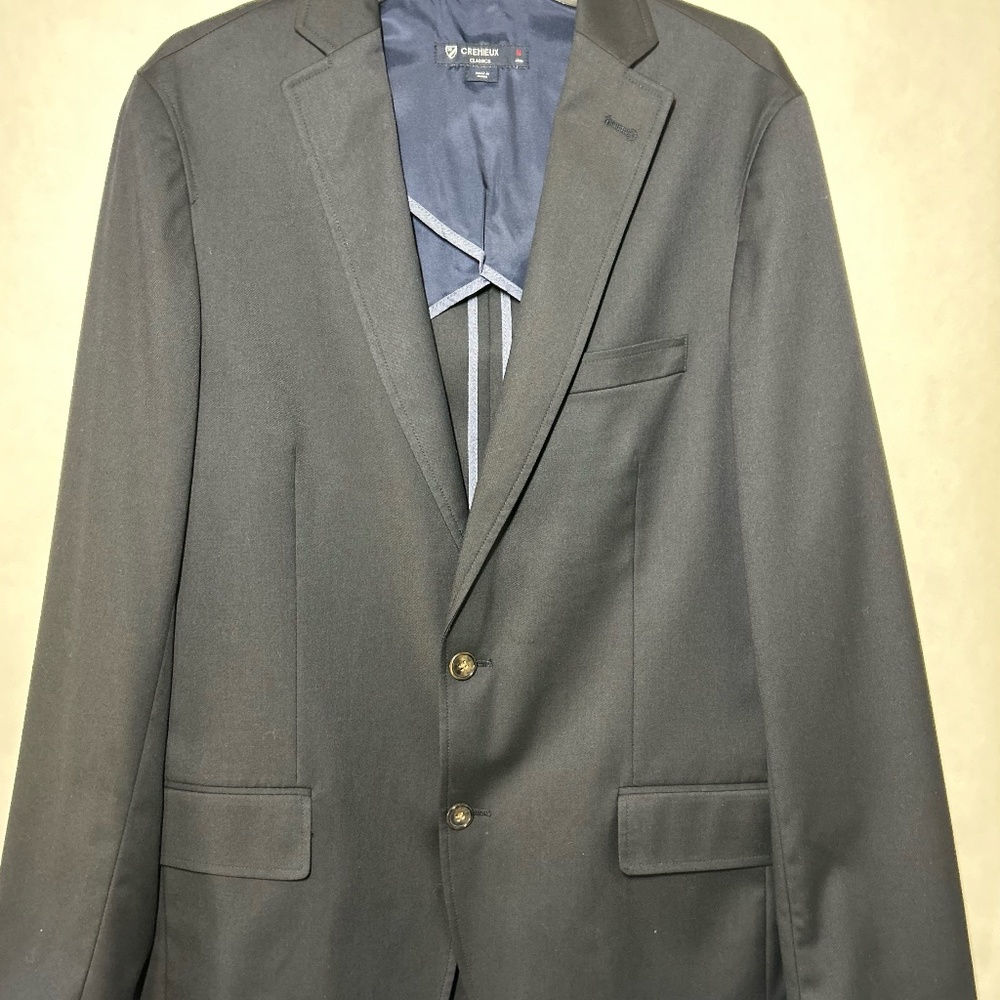 Crémeux Men's Medium Classic Black Suit Coat